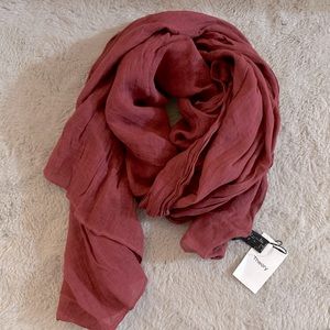 Theory Marifold Scarf - Rosewood Pink Linen Scarf